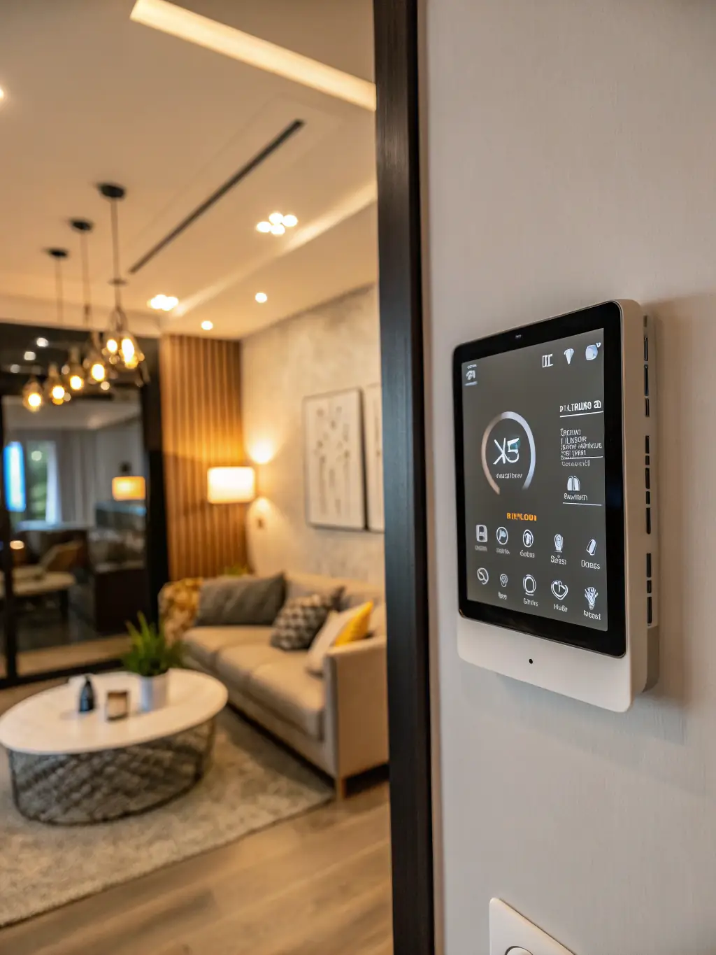 A clean, modern thermostat interface displaying energy usage and temperature settings, emphasizing the benefits of smart climate control.